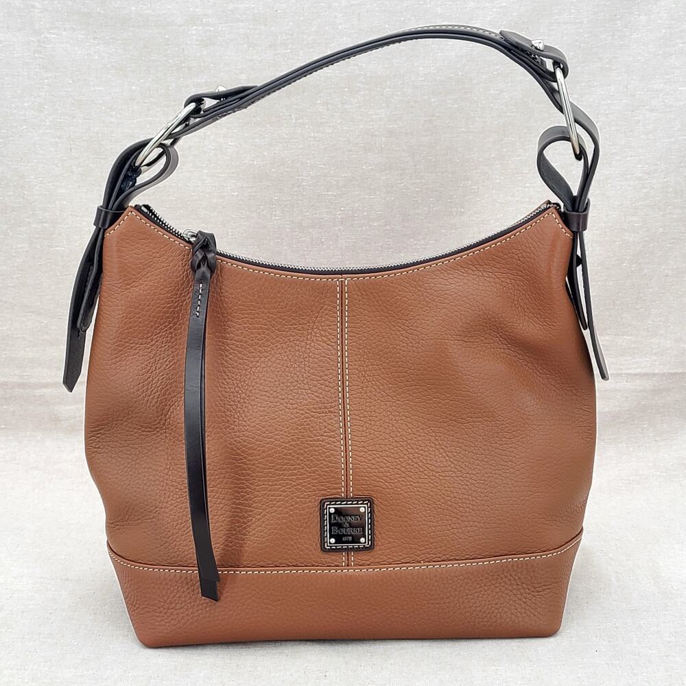 Dooney & Bourke Gracie Pebbled Leather Hobo Shoulder Bag Purse Saddle Tan NWT - Picture 3 of 16